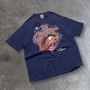 Vintage Cleveland Indians 1997 1998 AL Division Champions T Shirt XL Pro Layer